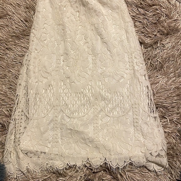 LULUS White Lace Strapless Midi Dress Size XS - Picture 4 of 9